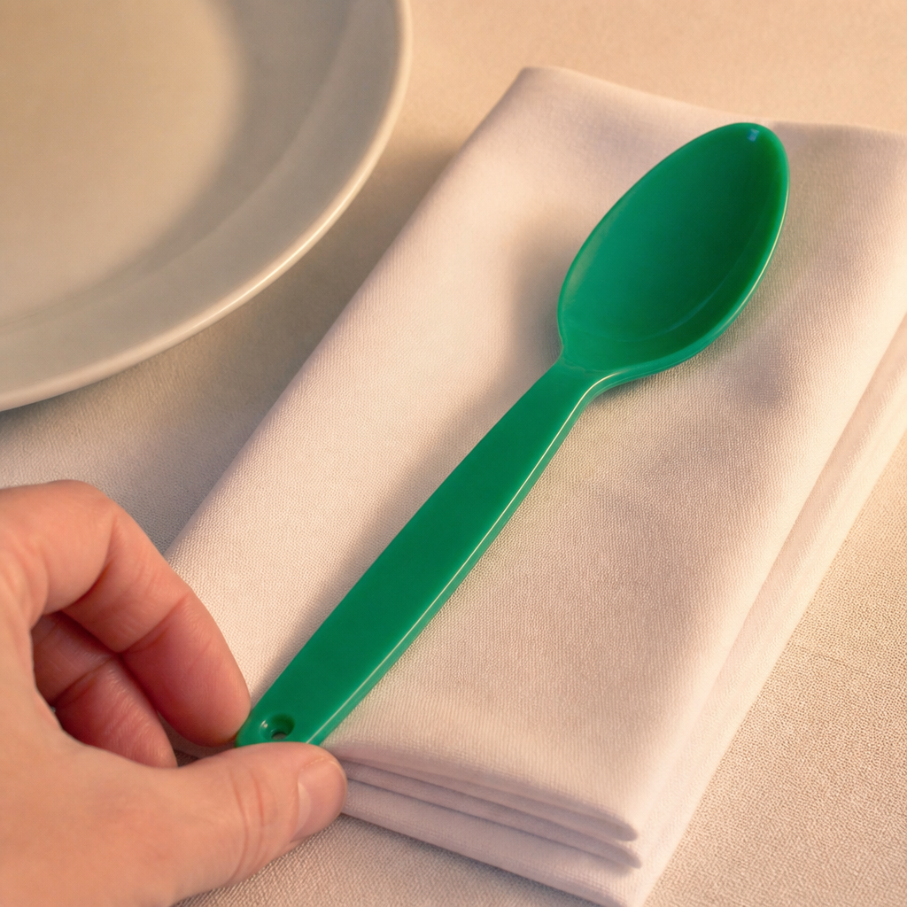 Commercial Polypropylene Spoons Green 12 Pack