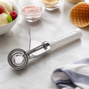 Commercial Ice Cream Scoop 50ml Stainless Steel with White Handle