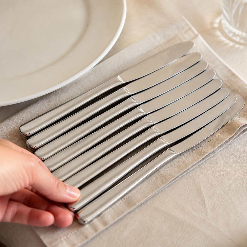 Commercial stainless steel table knives 12 pack dishwasher safe