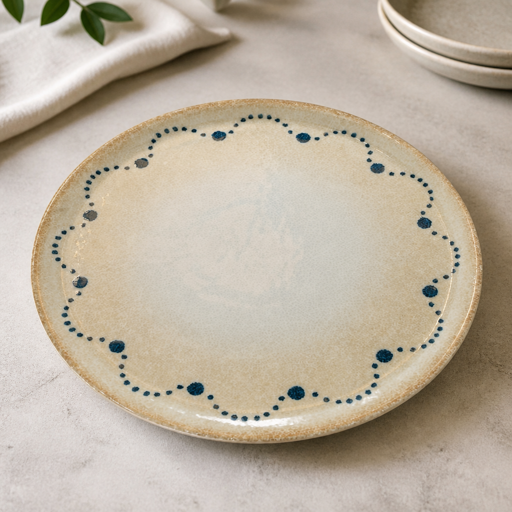 Commercial Pizza Plates 330mm Blue Ceramic 6 Pack