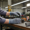 Premium Grey PU Coated Gloves for Precision Work - High Abrasion Resistance and Comfort