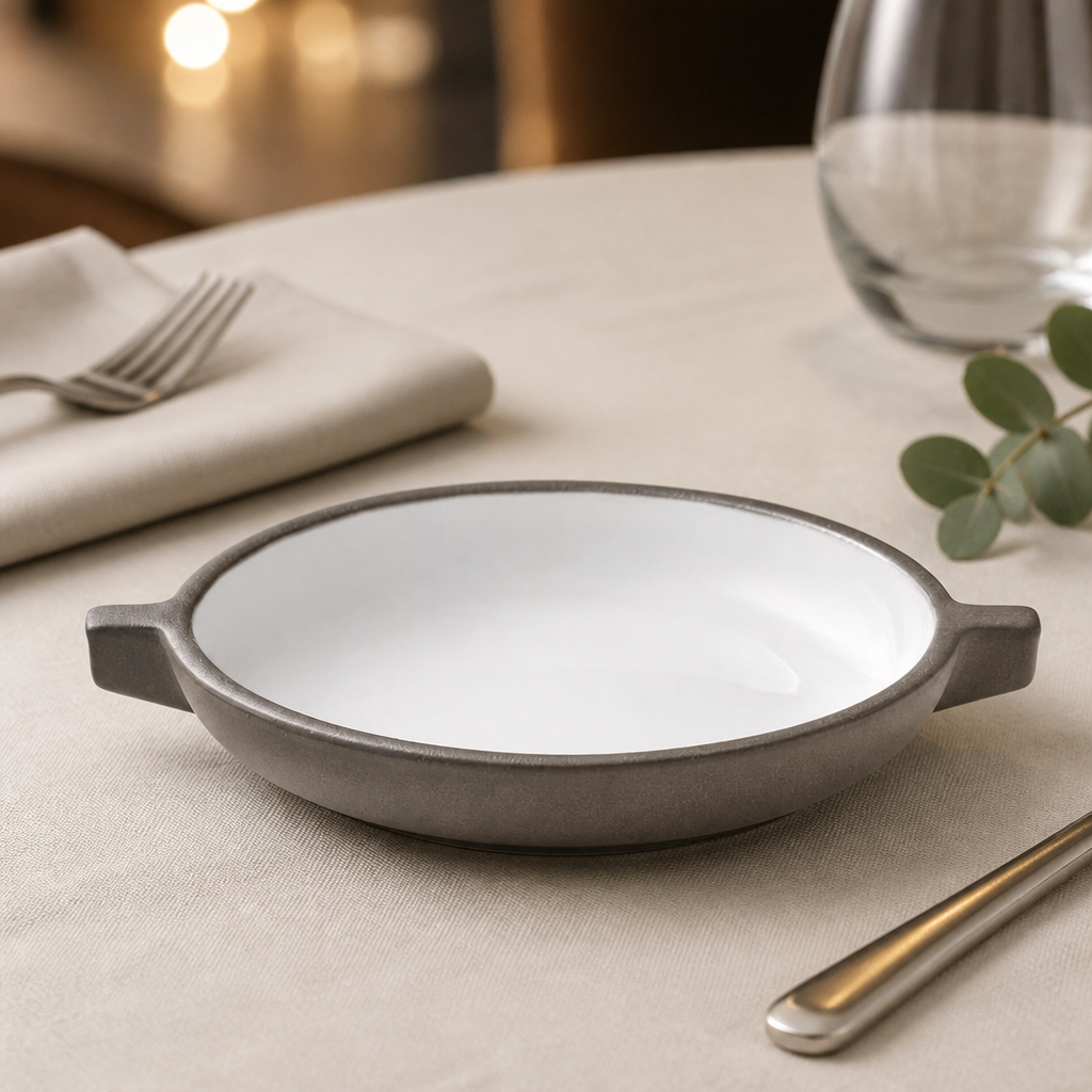 Commercial Stoneware Handled Dishes 170mm - 6 Pack