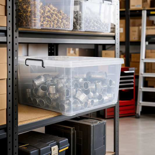 48 Litre Clear Plastic Storage Box with Clip Lock Lid