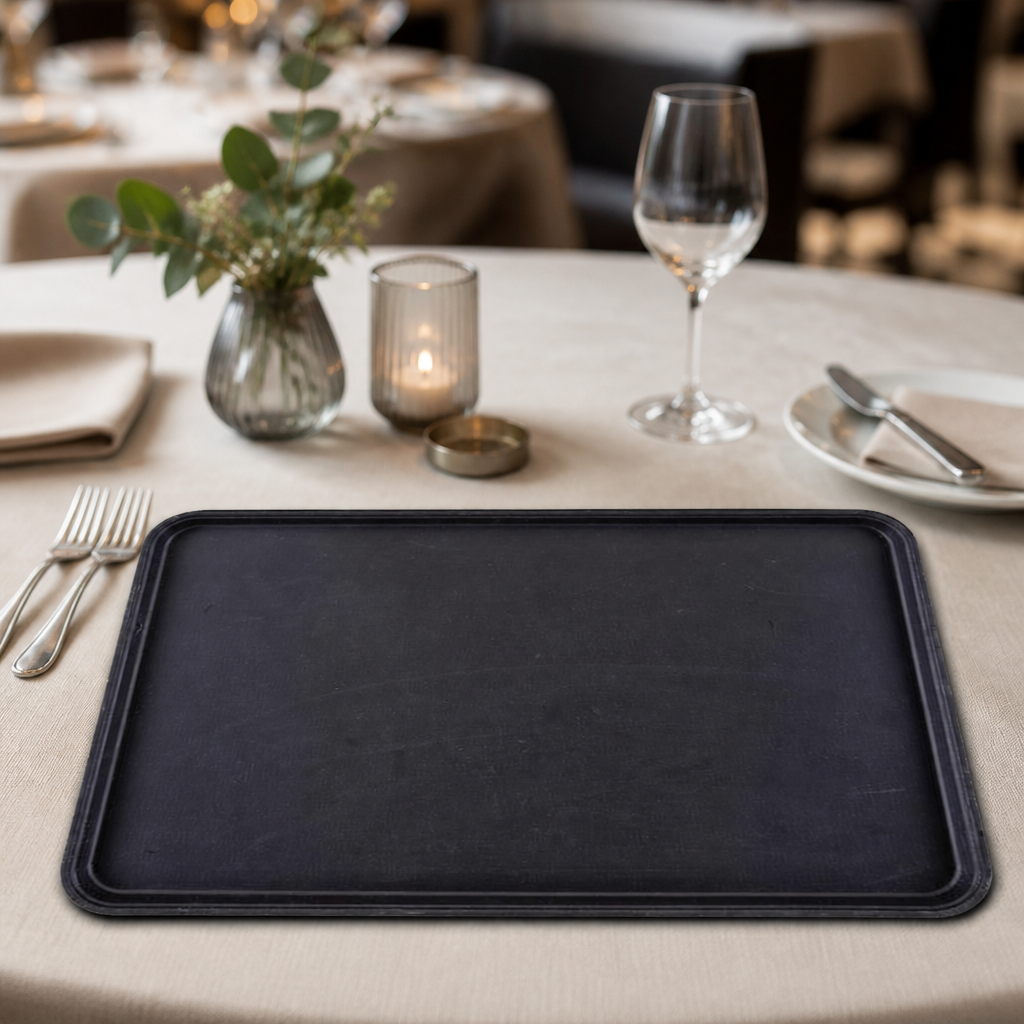 Commercial Fibreglass Rectangular Tray 450x650mm Black