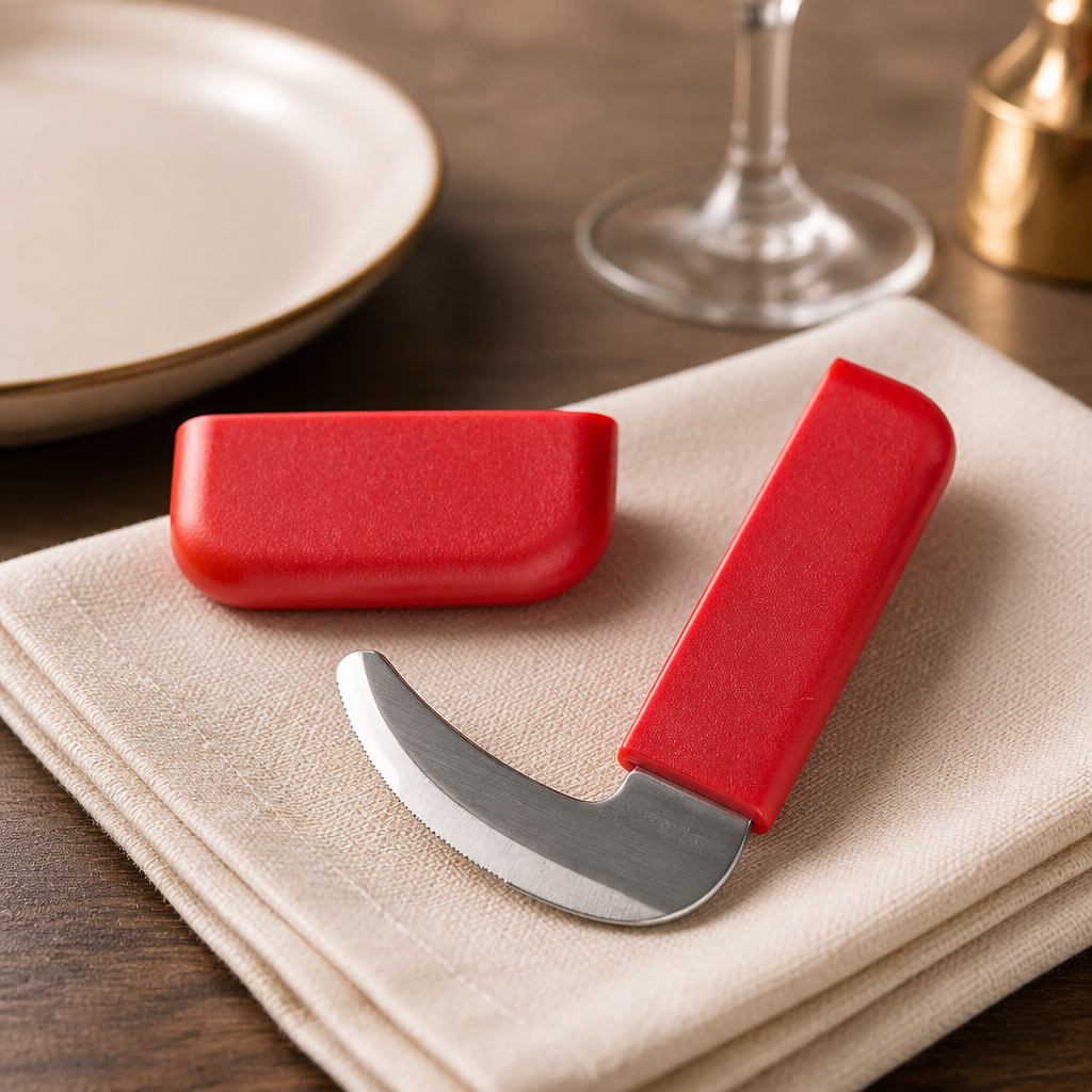 Commercial Curved Knives Red 12 Pack 18/10 Stainless Steel