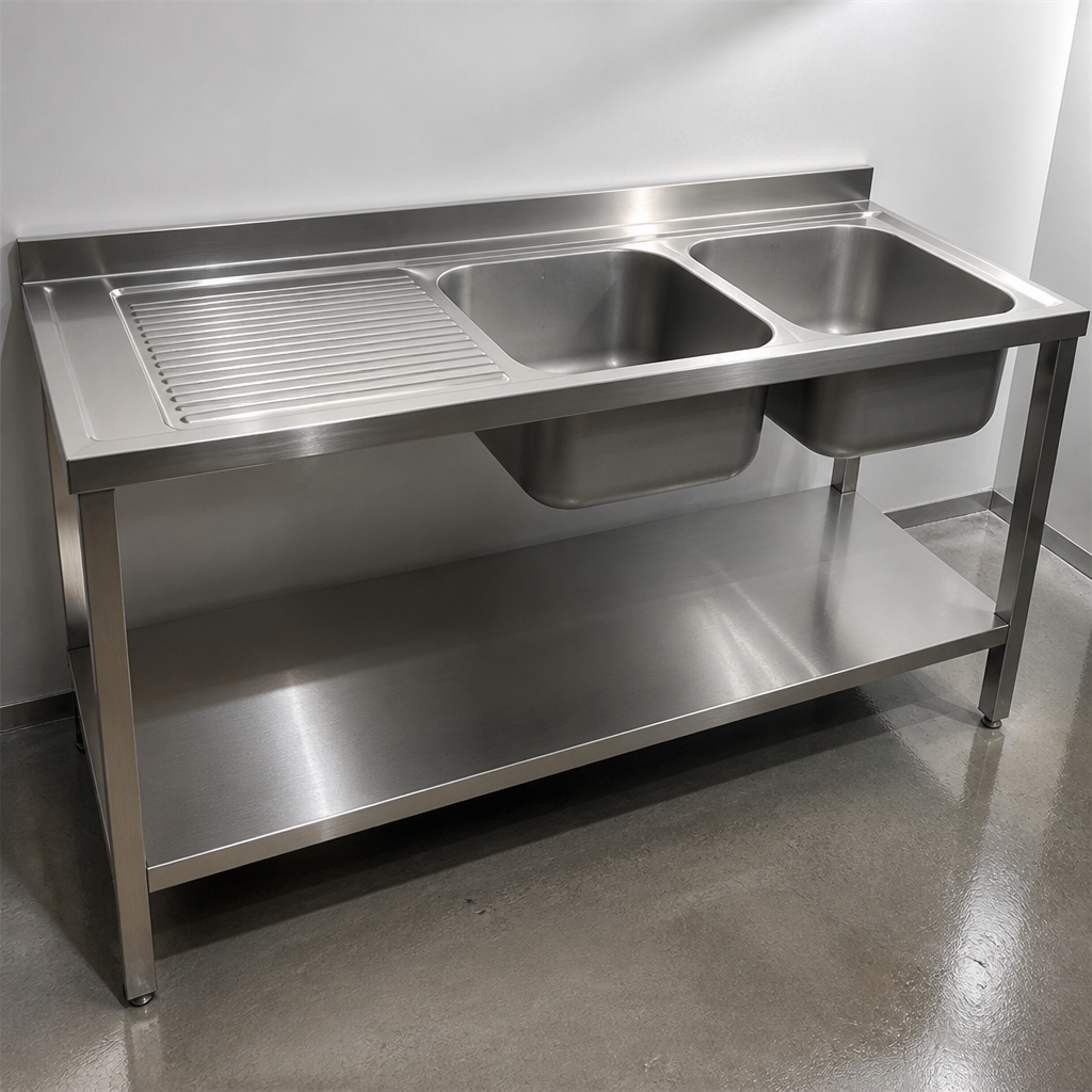Commercial Stainless Steel Sink Left Hand Drainer 1800mm