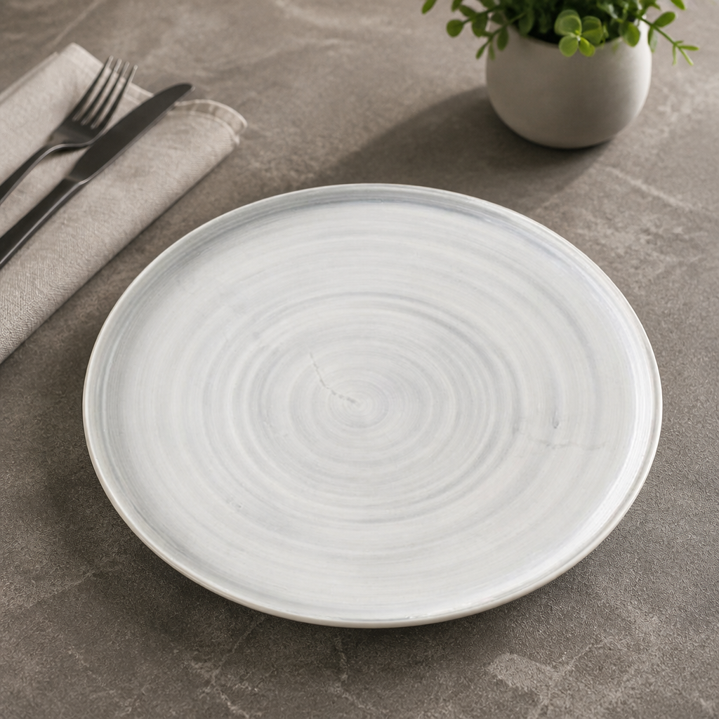 Commercial Walled Plates 255mm Grey 6 Pack