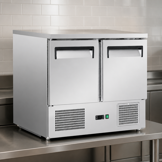 240Ltr Commercial 2 Door Counter Fridge Stainless Steel