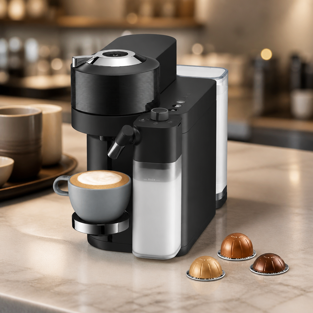 Commercial Pod Coffee Machine with Integrated Milk Solution