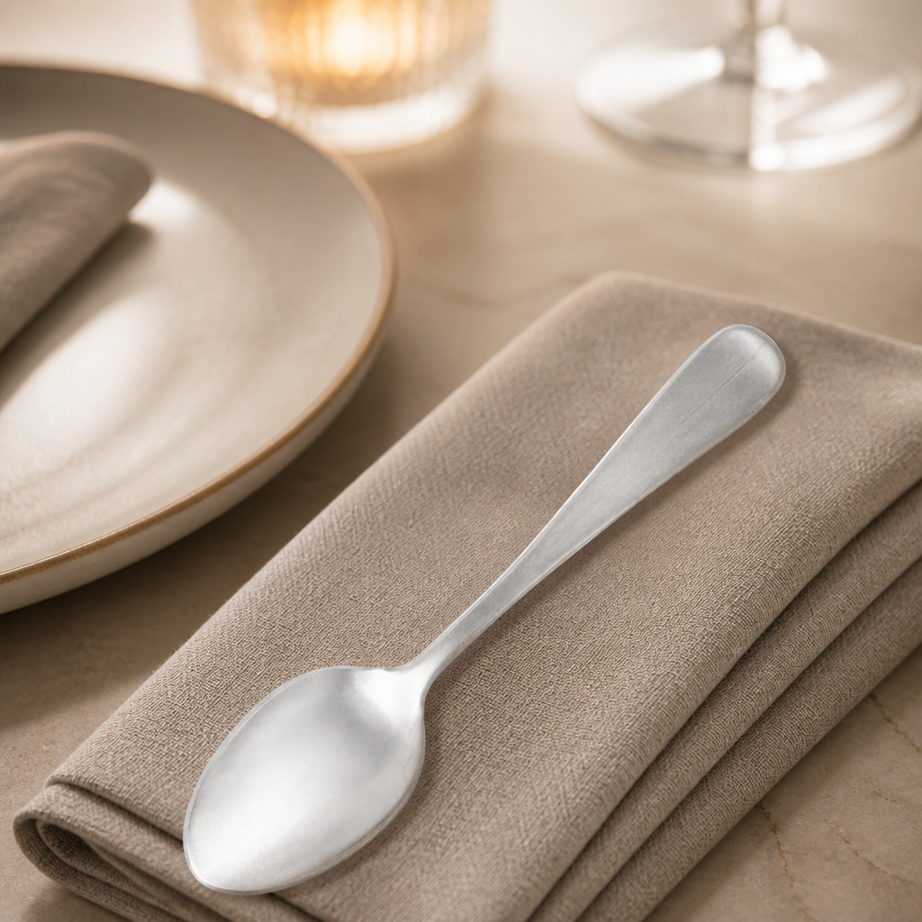 Commercial Stonewashed Dessert Spoons 12 Pack 178mm Silver