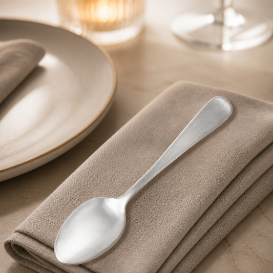 Commercial Stonewashed Dessert Spoons 12 Pack 178mm Silver
