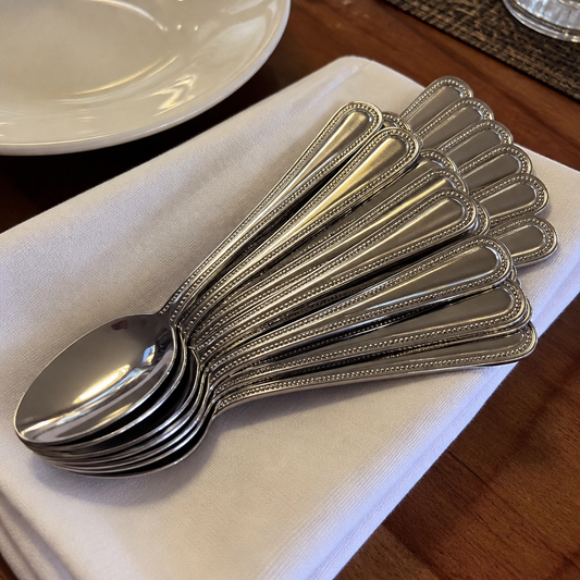 Commercial Bead Coffee Spoons 12 Pack 120mm Stainless Steel