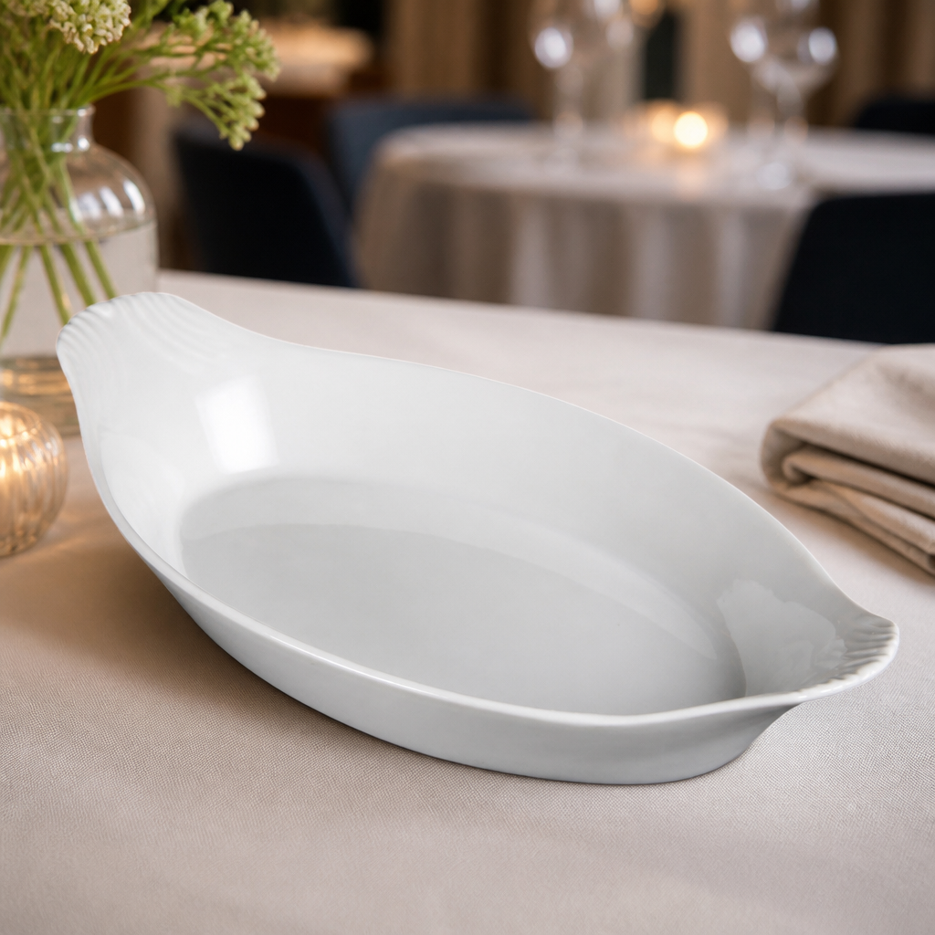 Commercial oval eared serving dishes 289mm, 6 pack