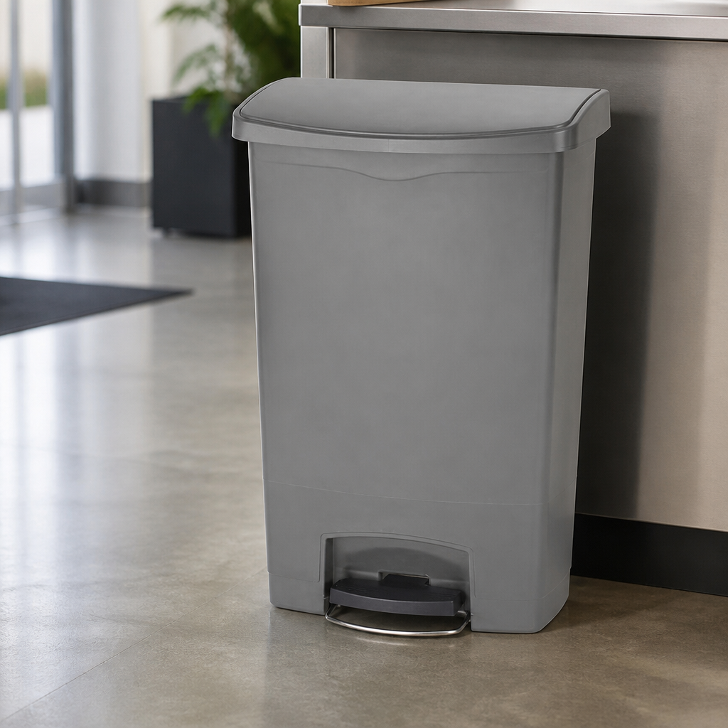 Commercial 90L Pedal Bin Design Grey Waste Container