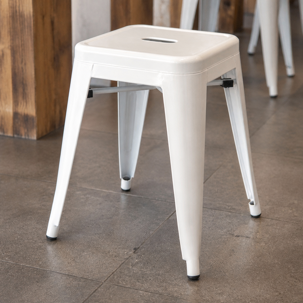 Commercial Outdoor Stackable Steel Stool 4 Pack