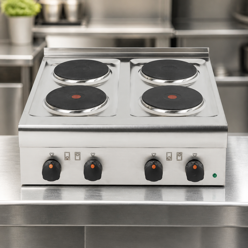 Commercial Electric Boiling Ring 4x 2/3 GN Countertop Hob