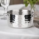 Commercial Mini Casserole Dish 460ml Hammered Stainless Steel
