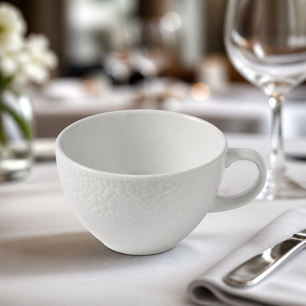 Commercial Teacups 220ml Super Vitrified Ceramic 12 Pack