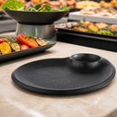 Commercial Melamine Plate Black 300x25mm Dishwasher Safe