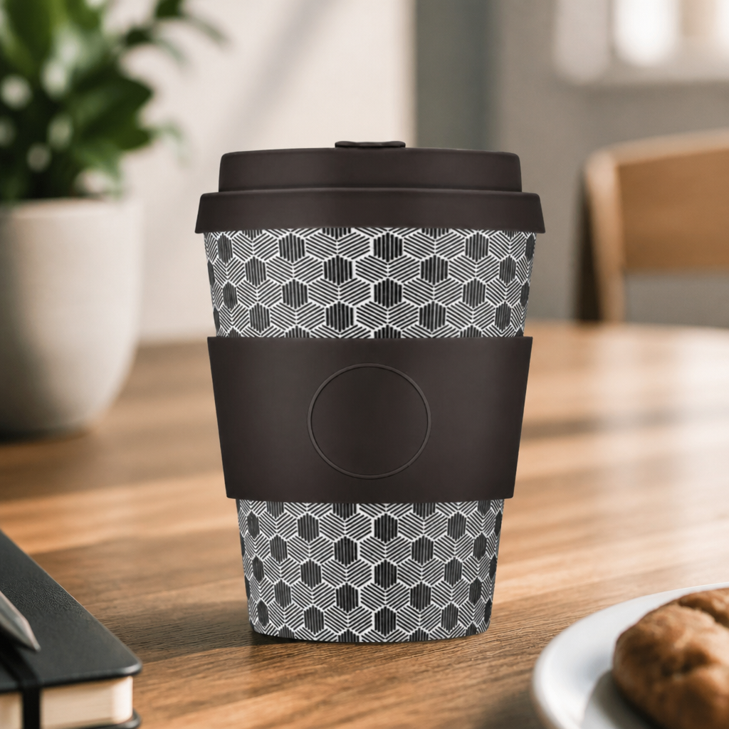 12oz Reusable Coffee Cup Eco-Friendly Travel Mug Design