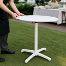 Commercial Folding Polypropylene Table 800mm Diameter White