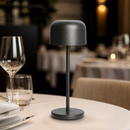 USB-Powered Cordless Table Lamp 200mm Round Dome Black