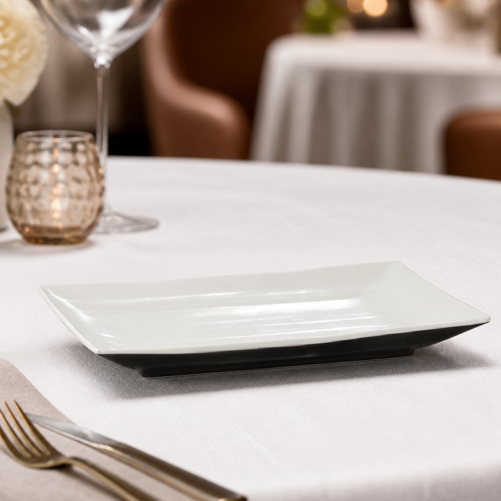 Commercial Melamine Rectangular Platter 9 Inch Dual Tone