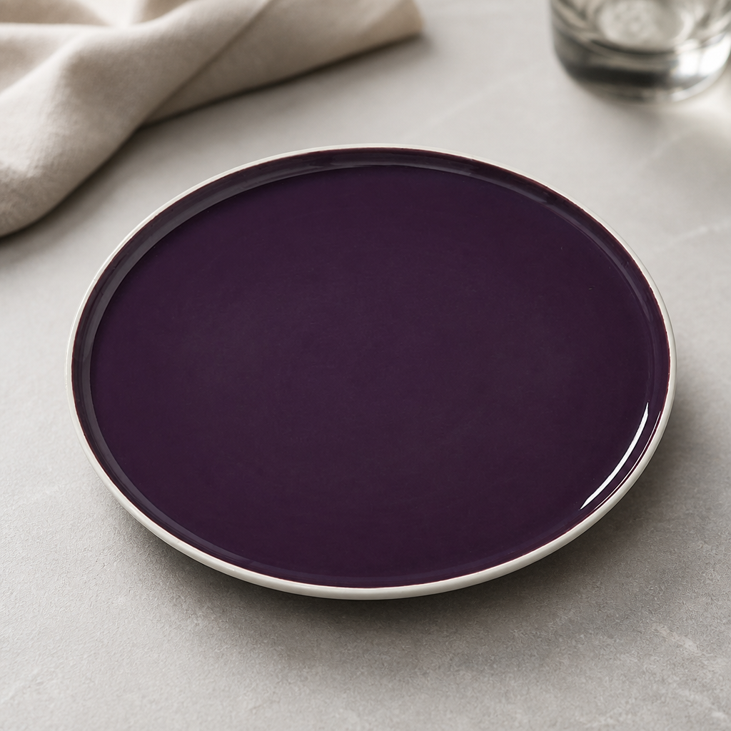 Commercial Stack Plates 285mm Damson 6 Pack for Catering