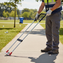 Premium Heavy Duty Litter Picker with 35-Inch Straight Handle and Reflective Elements for Enhanced Visibility