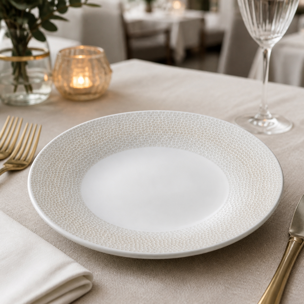Commercial Deep Coupe Plates 255mm Sand 12 Pack