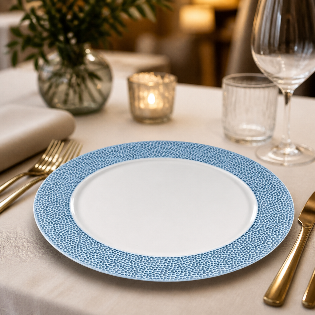Commercial Presentation Plates Ocean Blue 305mm - 12 Pack