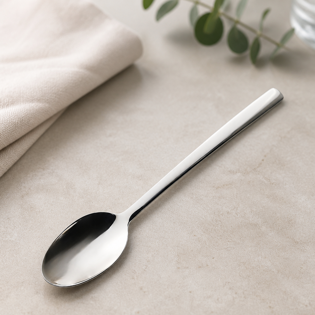 Commercial Stainless Steel Dessert Spoons 12 Pack Linear Cutlery