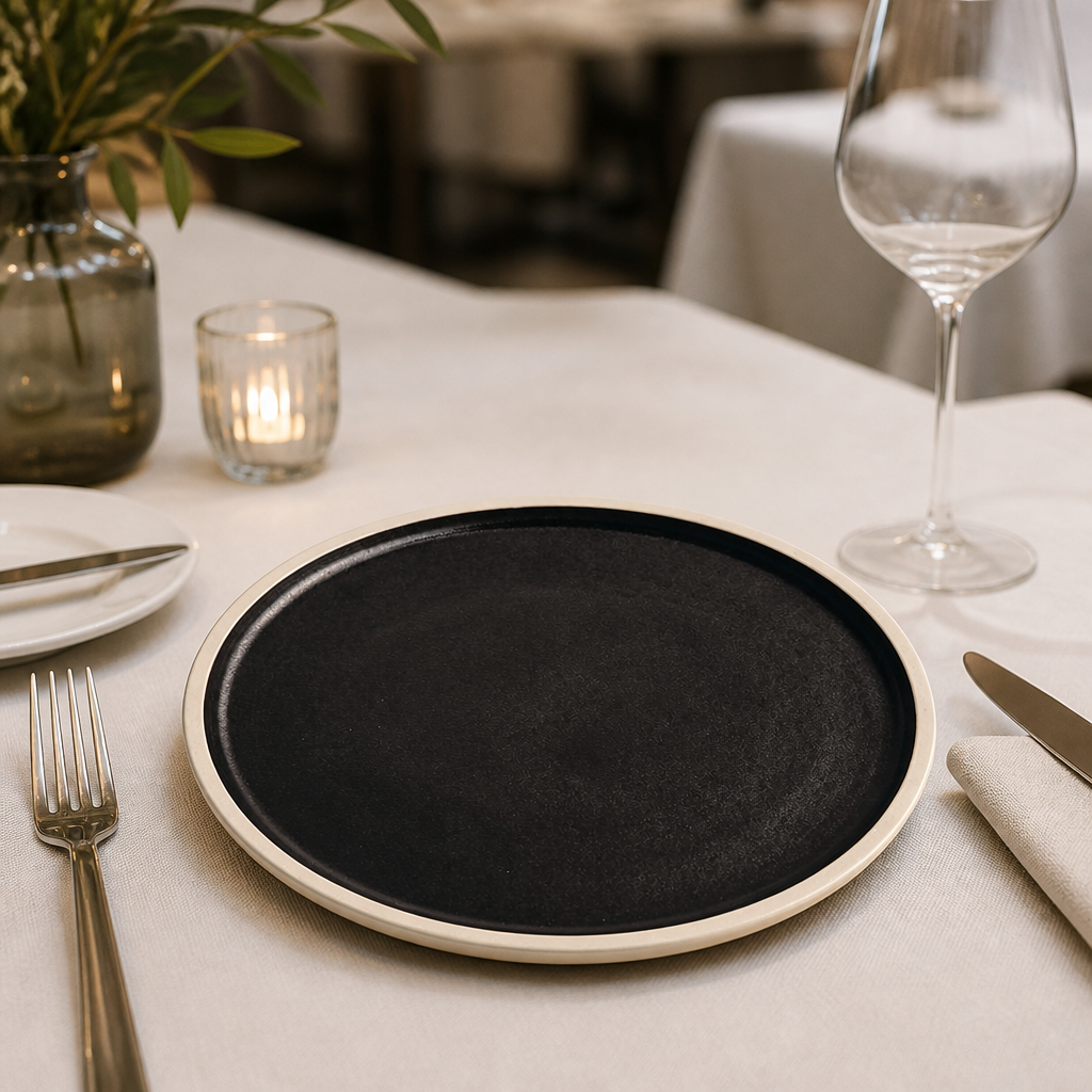Commercial Canvas Flat Plates Black 250mm 6 Pack