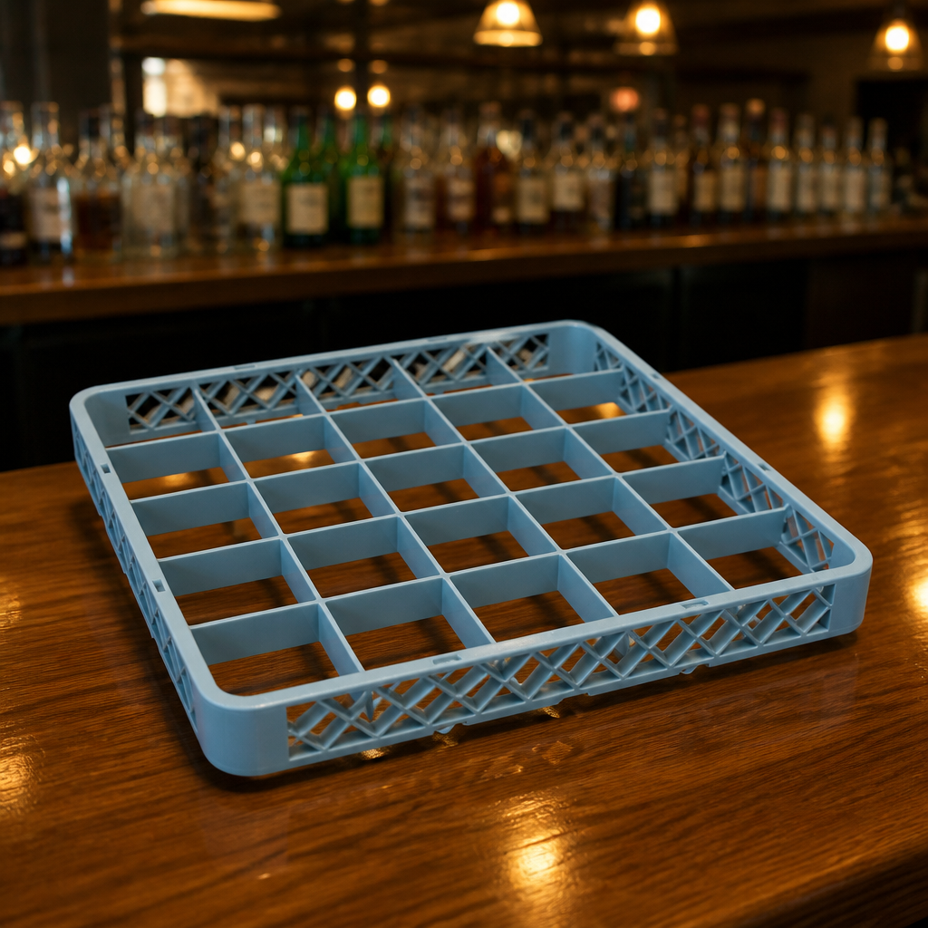 25 Compartment Glass Rack Extender for commercial warewashing