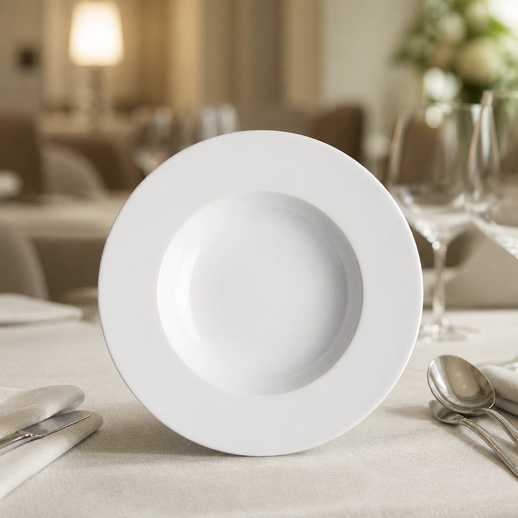 Set of 12 Commercial Wide Rim Soup Bowls 250mm