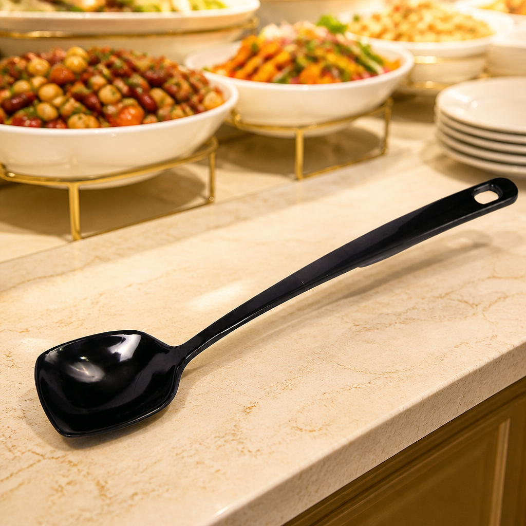 Black Serving Spoon for commercial catering food service