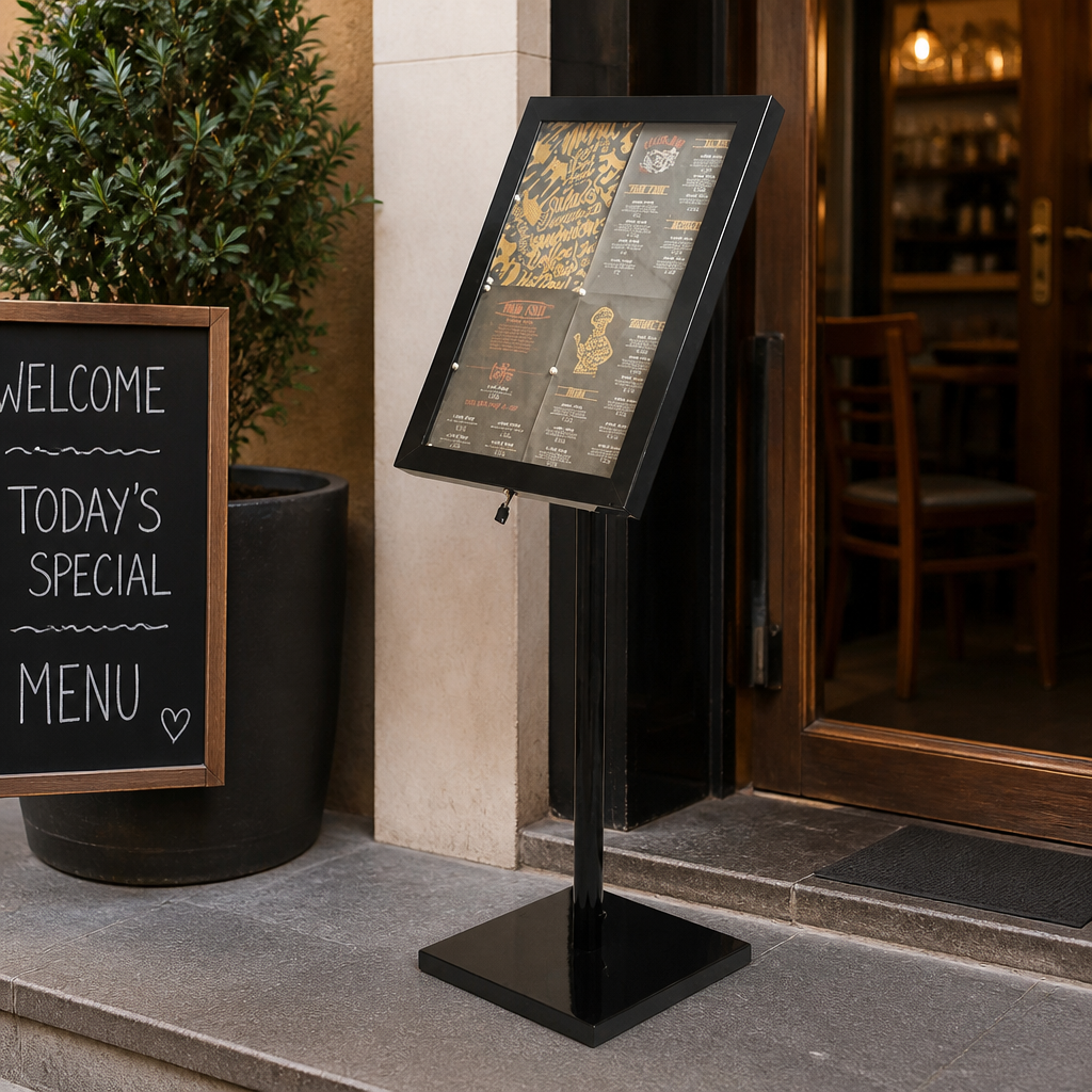 Commercial LED Menu Display Stand 1200mm x 650mm Black