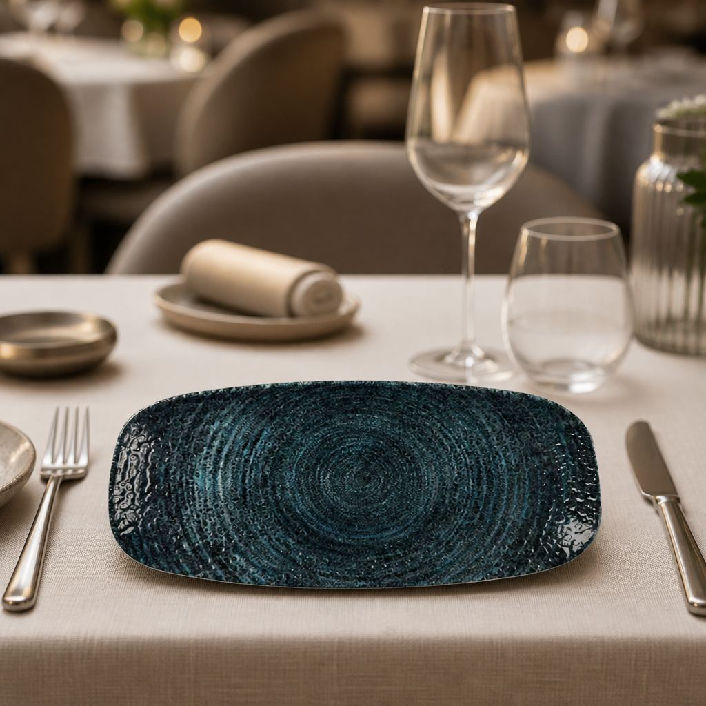 Commercial Oblong Plates 269mm Blue Ceramic 12 Pack
