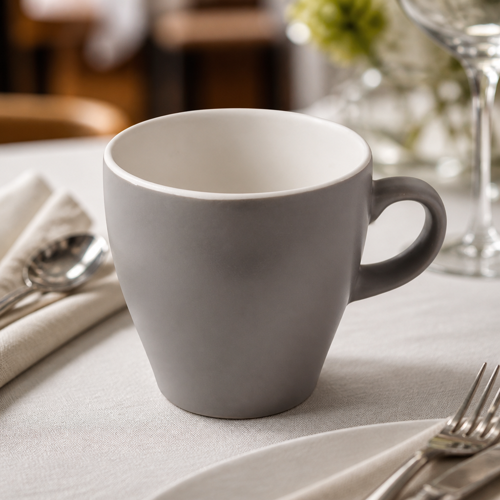 Commercial Ceramic Tulip Cups 450ml Grey 6 Pack