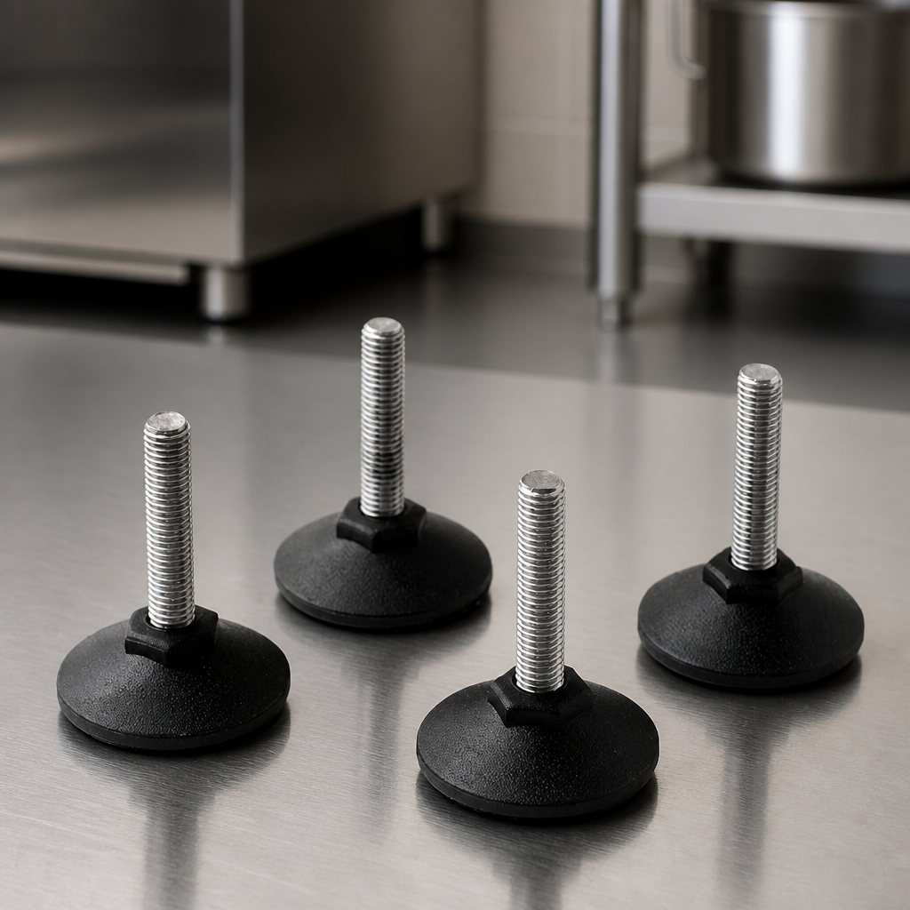 Commercial High Speed Oven Levelling Feet 46mm Black Steel