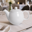 Commercial Teapots 450ml White Stoneware 2 Pack for Catering