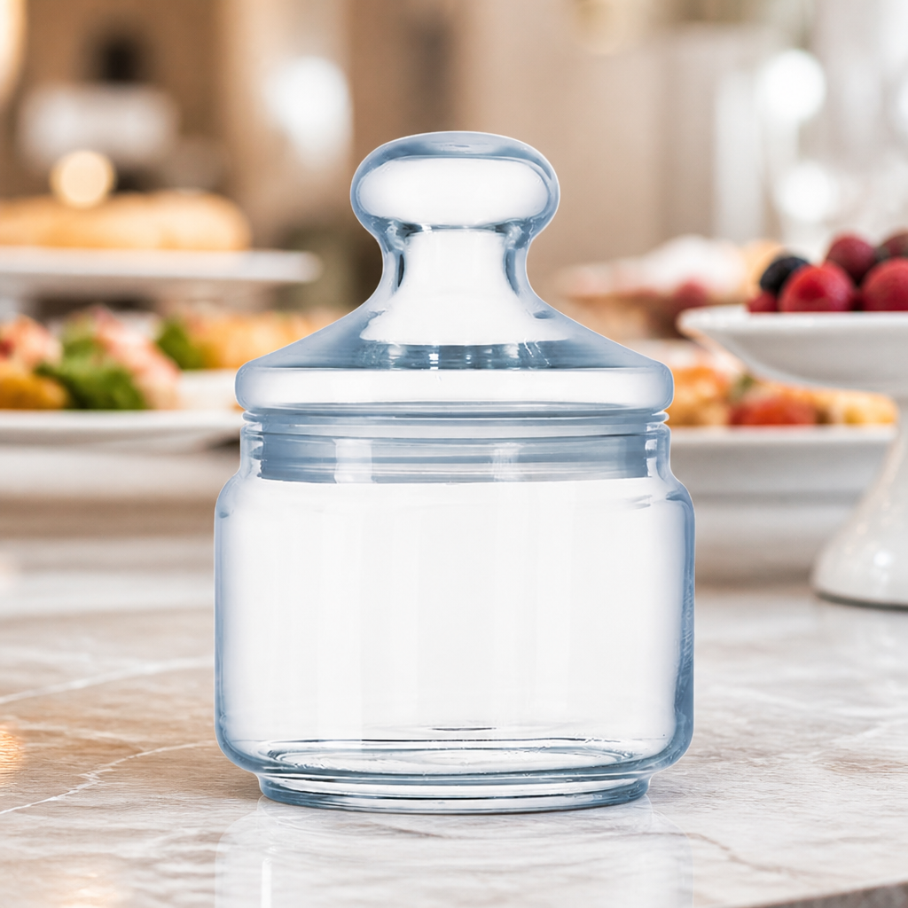 Set of 6 airtight 500ml commercial biscotti jars for storage