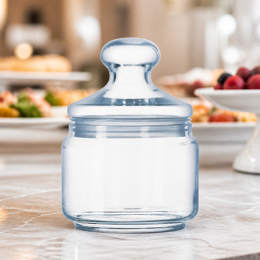 Set of 6 airtight 500ml commercial biscotti jars for storage