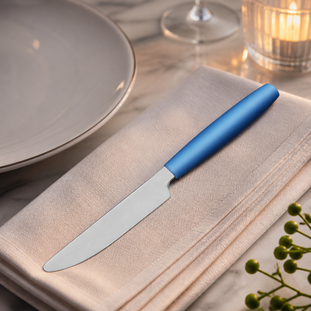 Commercial Dessert Knives Blue 12 Pack 195mm Stainless Steel