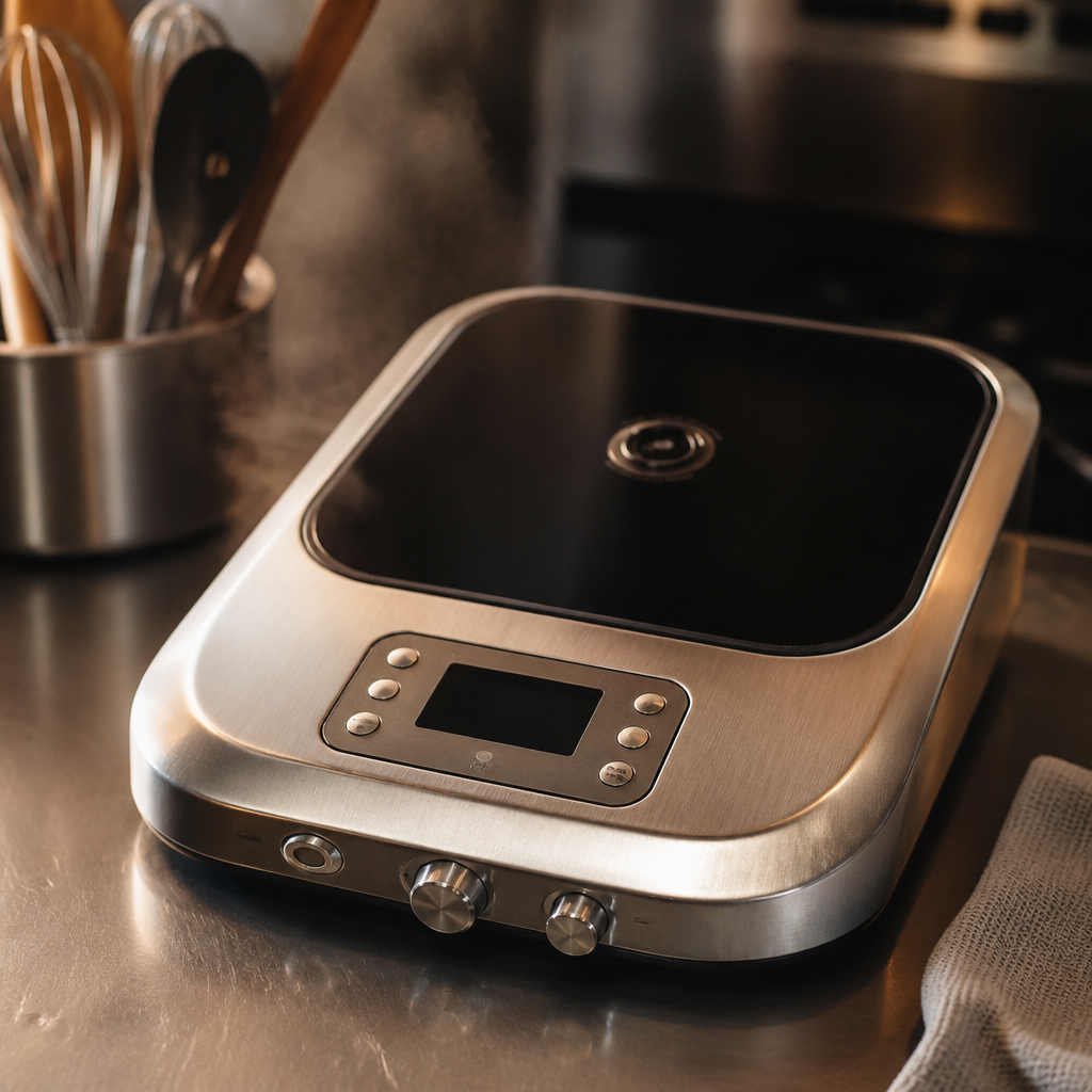 Commercial induction hob with dual probes for precise cooking