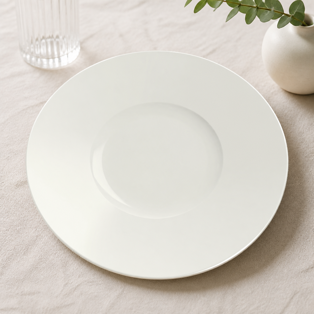 Commercial Rimmed Plates 310mm - Pack of 6 Dishwasher Safe