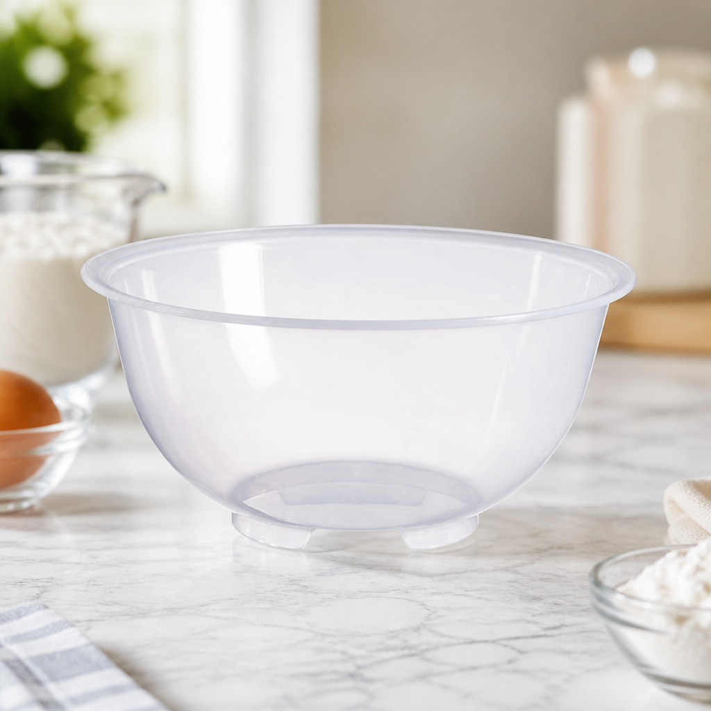 7L polypropylene commercial mixing bowl, durable and dishwasher safe
