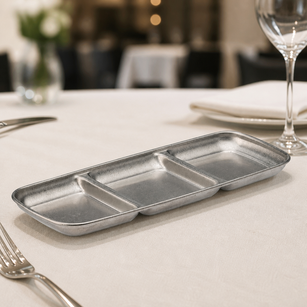 Commercial Triple Dip Trays Stainless Steel 225x90mm Pack of 12