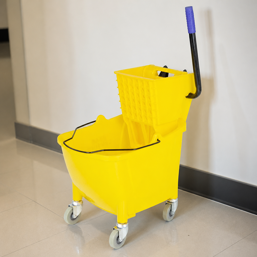 25L Commercial Mop Bucket with Foot Pedal Release in Yellow