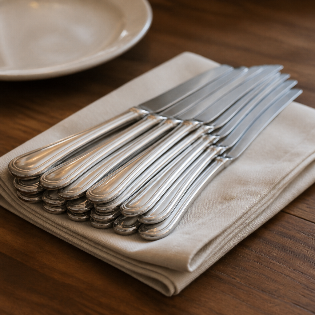 Set of 12 stainless steel commercial dessert knives